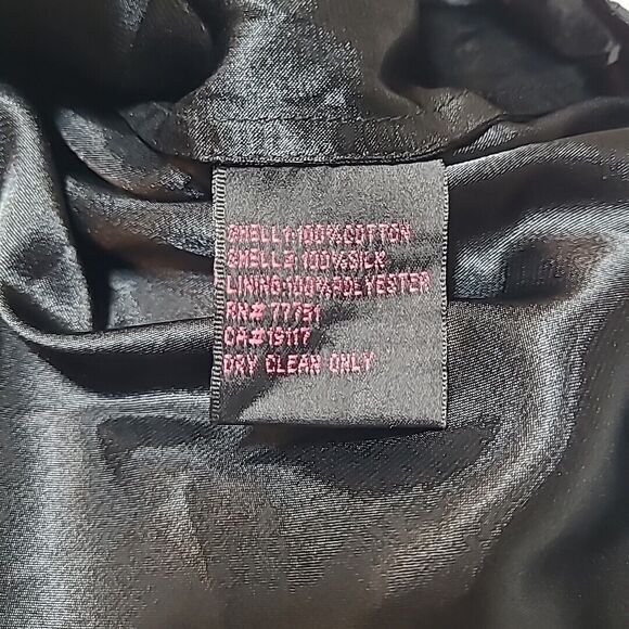 Betsey Johnson Dress Sz 4 Black Pink Fit & Flare Strapless Embroidered Lace - Picture 9 of 10